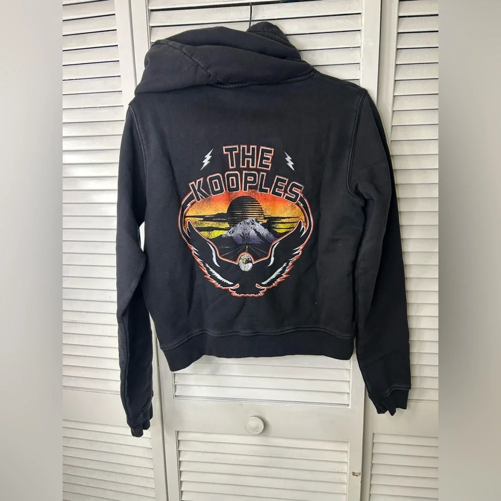 The Kooples Black Graphic Hoodie  Size Small‎